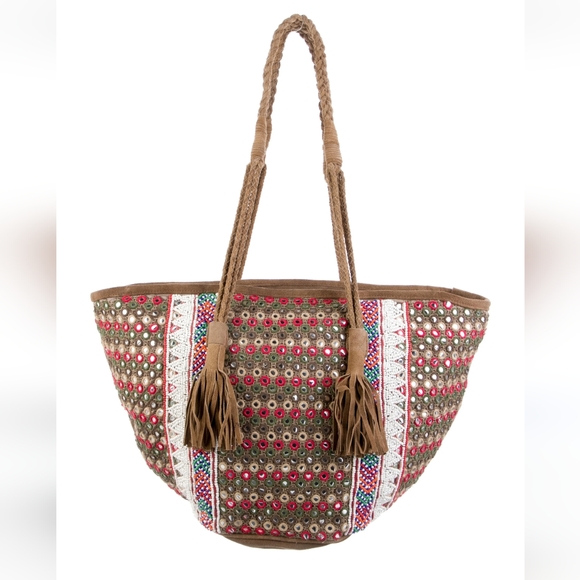 Boho Leather Bag Purse Shashi Revolve Anthropologie Long Tote Motoboho Festival - Picture 1 of 7